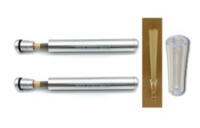 2X ALUMINUM pre rolled cone TUBE SEALED+1X glass cone tip picture