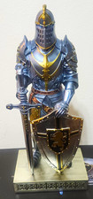 HDMbigmi King's Guard Knight Metal Statue Shield & Sword 12.7in Blue Boxed - NEW picture