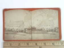 Factory Group Photo Stereoview F.C. Philpo Limerick Maine 1870s Victorian picture