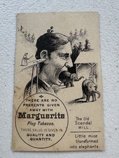 Antique Marguerite Plug Tobacco Trade Card Surreal Mice Elephant Mouth Mill VTC picture