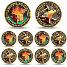 10Pcs Original Dumpster Fire Challenge Coin - Strong Steel Mini Dumpster Fire picture