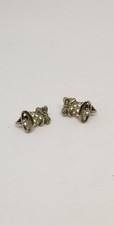 Vintage silver rhinestone bell clip on earrings picture