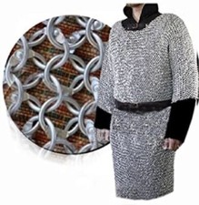 ALUMINIUM ROUND RIVETED CHAIN MAIL SHIRT XXXL 9m16ga MEDIEVAL  Christmas Gift picture