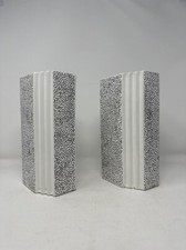 Pair Of Vintage Post-Modern Massimo Materassi Black White Polka Dot Ceramic Vase picture