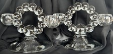 Vintage 1936 Imperial Glass Co 2 Candlewick Double Candleholders picture