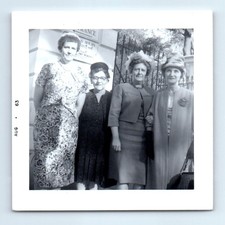 Old Vintage Square Photo GROUP AFFECTIONATE OLDER ELDERLY WOMEN 1963 PICTURE picture