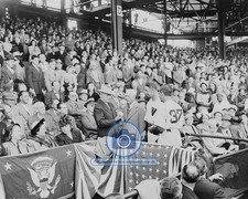 PRESIDENT TRUMAN THROWS FIRST PITCH BASEBALL GRIFITH 8X10 PHOTO picture