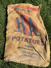 VTG Harden Asay H A Colorado Potatoes Burlap Bag 100 lb Gunny Sack Rare Antique picture