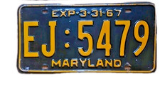 1967 Maryland License Plate EJ 5479 MD  picture