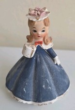 Vtg Lefton “Sunday Best” Lady in Blue Dress Hat and Parasol Figurine #2251 picture