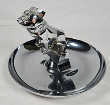 MACK TRUCK BULLDOG Chrome Cigar Ash Tray Central Die Casting & Mfg. Vintage picture