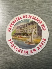 Vintage Parkhotel Deutscher Hof Luggage Label - Rüdesheim Am Rhein picture