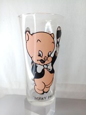 Pepsi 1970s Porky Pig Black Name Vintage Glass American Miscellaneous Tableware picture