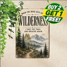 Into The Forest I Go Nature Walk Quote Vintage Wilderness Metal Tin Sign Art picture