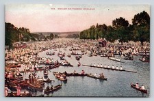 Vintage Henley-on-Thames Regatta Postcard England Rowing Spectacle picture