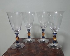 4 Mikasa Amber Wine Glasses Goblets  picture