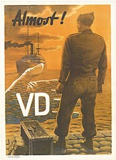 Original 1946 U.S. Army VD Warning Poster - Almost VD - Schiffers picture