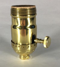 3-way Uno Thread Solid Brass Early Electric Industrial Style Lamp Socket #so270 picture