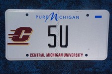 Central Michigan University License Plate # 5U picture