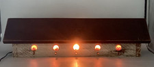 Folk Art Large Wood Lighted Primitive Accent Bird House Table Light W/Metal Star picture