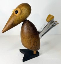 Rare MCM ZOO-LINE Vintage Dodo Bird Japan Wooden Stapler Holder + Staples EUC picture