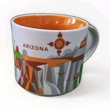 Starbucks Arizona Collector Mug Cactus Design White/Gray Orange Interior picture