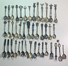 Vintage Souvenir Collector Spoons Teaspoon Forks Lot x42 Italy Mary Jesus Pisa picture