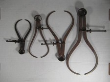 vintage tool lot of 4 Caliper outside spring joint Starrett India patina + 1A picture