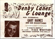 Denby Lanes & Lounge Gary Haines 11525 Whittier 1965 Detroit Ad TAK4-M22 picture