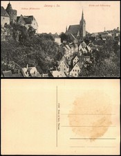 Postcard Leisnig Church and Schlossberg 1913 picture