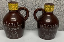 JAPAN LITTLE BROWN JUG SALT AND PEPPER SHAKERS 3 7/8