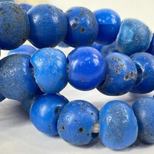 Dogon Bohemian Blue Round Trade Beads 34 Inch picture