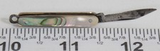 Vtg/Antique Pocket Knife DeLuxe Mini Watch Fob Keychain Charm Abalone Shell MOP picture