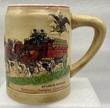 Ceramarte Budweiser Champion Clydesdales Beer Mug. ST. LOUIS, MISSOURI picture