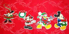 Vtg Set of 4 Disney Kurt S Adler Wood Christmas Ornaments Mickey Minnie Donald picture