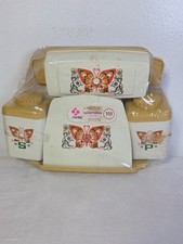 MCM Sterilite Tablemates Plastic Salt & Pepper Butter Dish Napkin Holder Set Vtg picture