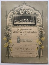 Rare 1924 Confirmation Certificate St Peter Lutheran Church Dorchester WISCONSIN picture