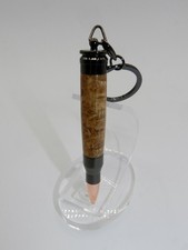 Handmade  Bullet Secret Compartment Key Chain. Made with Black Ash Burl. #128 picture