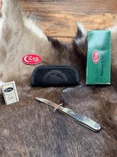 Case 2002 Collectors Club Cheetah Knife Moss Bone Handles Mint In Box SN# L6056 picture