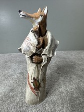 Robert Shields Signed Coyote Mother & Pup Southwest Figurine 8.5