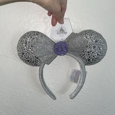 New Disney 100 Years Of Wonder anniversary Purple Minnie Mouse Ear Headband Nwt picture