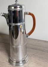 Farber Bros Arome-Kraft Manual Metal Coffee Maker Percolator Silver Brown Handle picture