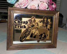 VTG 1970's/80's CHEAP TRICK FRAMED MIRROR 14.5 x 11.5 picture