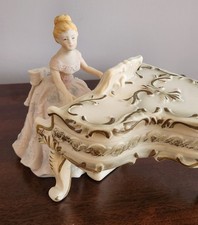 Vintage Lenwile Ardalt Porcelain Night Light of Woman Playing Piano - Works picture