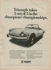 1969 Triumph Spitfire Mk 3 1968 SCCA Champion American Road Vintage Print Ad picture