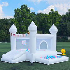 9FT 100% PVC White Bounce House Suitable for Kids 3-6 Inflatable Castle picture