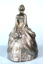 Antique Weidlich Brothers Victorian Lady in Bustle Silvered Metal Figurine picture