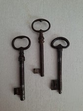 X3 Antique Skeleton Keys Group Lot - 18th/19th Century Furniture Keys Ornate  picture
