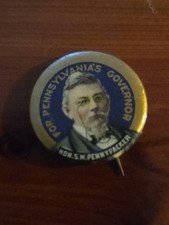 1902 Samuel W. Pennypacker Political Campaign Pinback Button 23rd Governor PA #2 picture