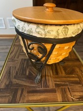 2004 Longaberger J.W. Collection Full-size Basket with decorative iron base picture